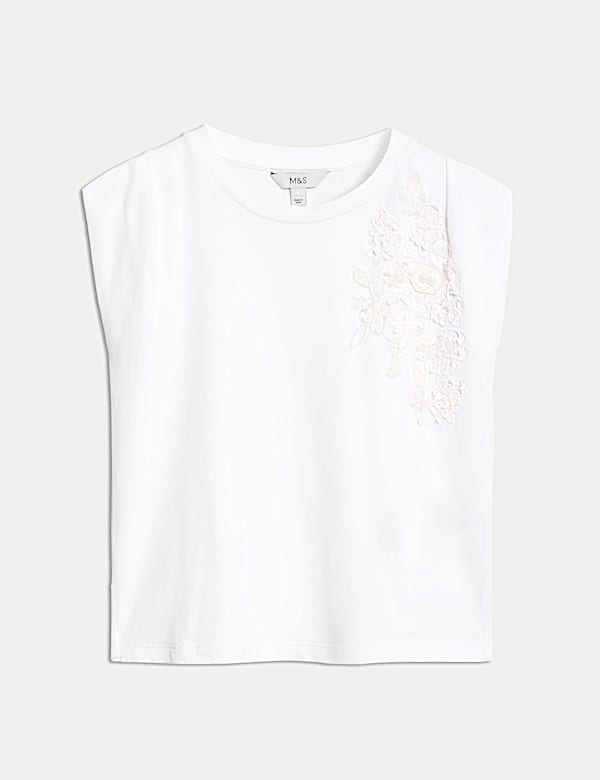 Pure Cotton Embellished Regular Fit Top - TW