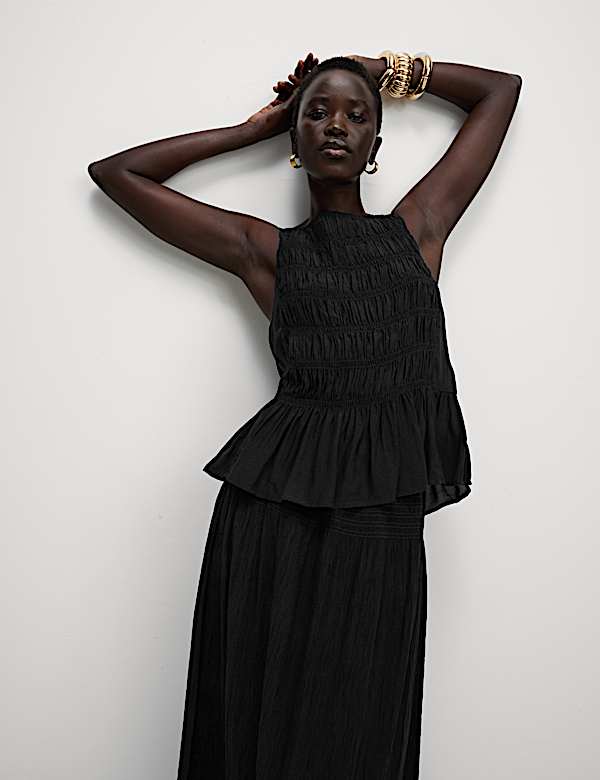 Textured Shirred Cami Top - IS