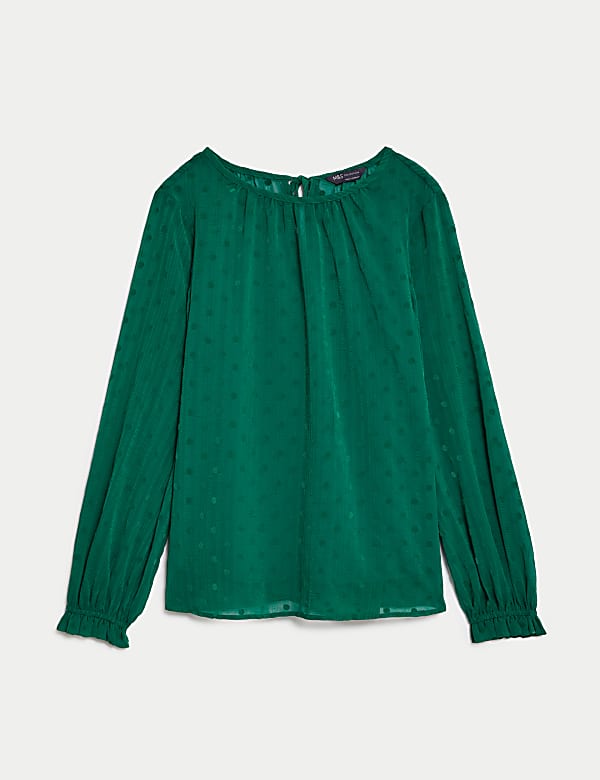 Blouse en mousseline &agrave; pois - FR