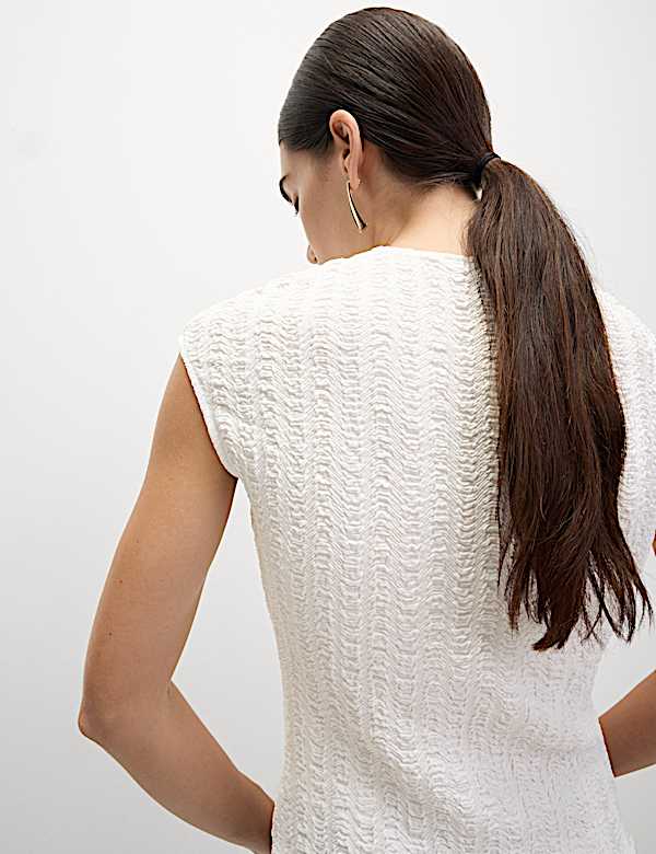 Textured Button Through Waistcoat Top - JE