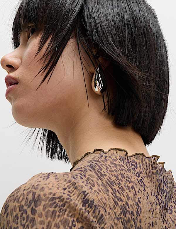 Mesh Printed Short Sleeve T-Shirt - AU