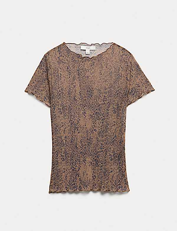 Mesh Printed Short Sleeve T-Shirt - AU