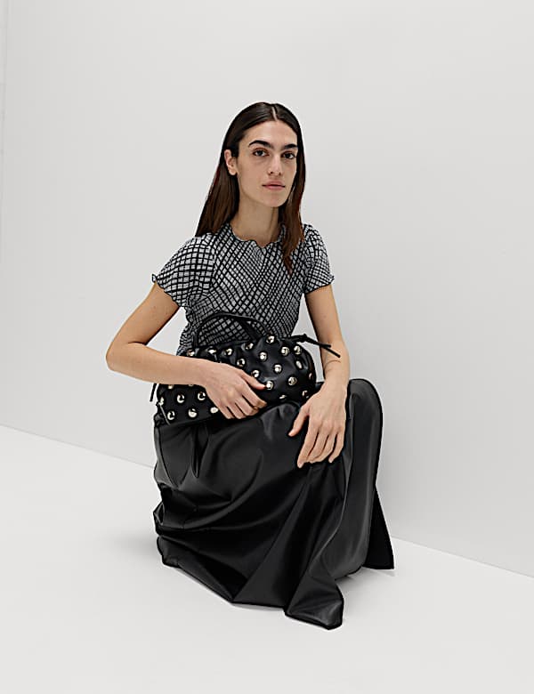 חולצת טי רשת עם שרוול קצר והדפס - IL