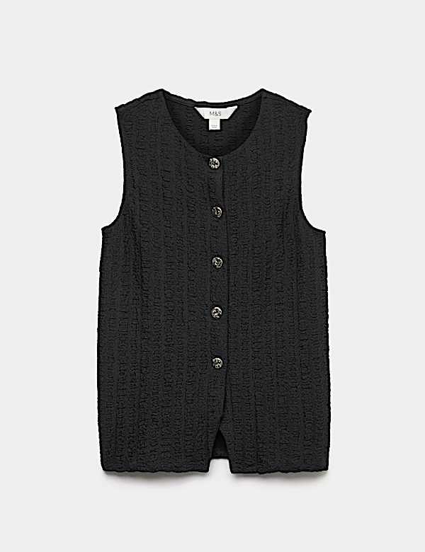Crew Neck Textured Waistcoat - NL