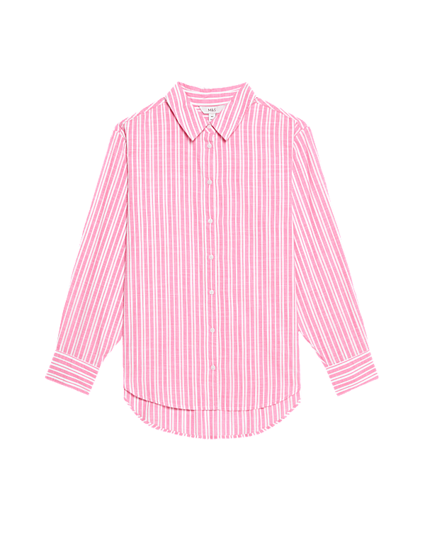 Pure Cotton Striped Collared Shirt