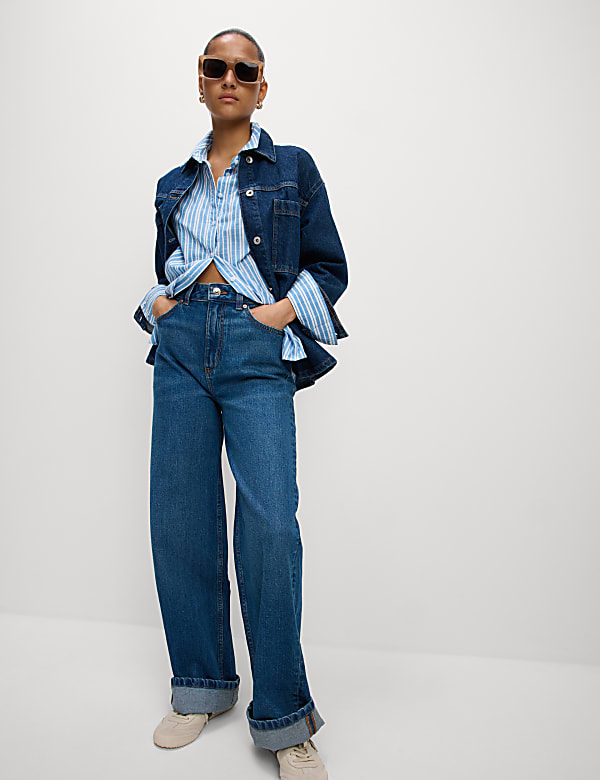 Pure Cotton Striped Collared Shirt