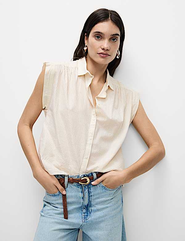 Cotton Rich Sparkly Striped Shirt
