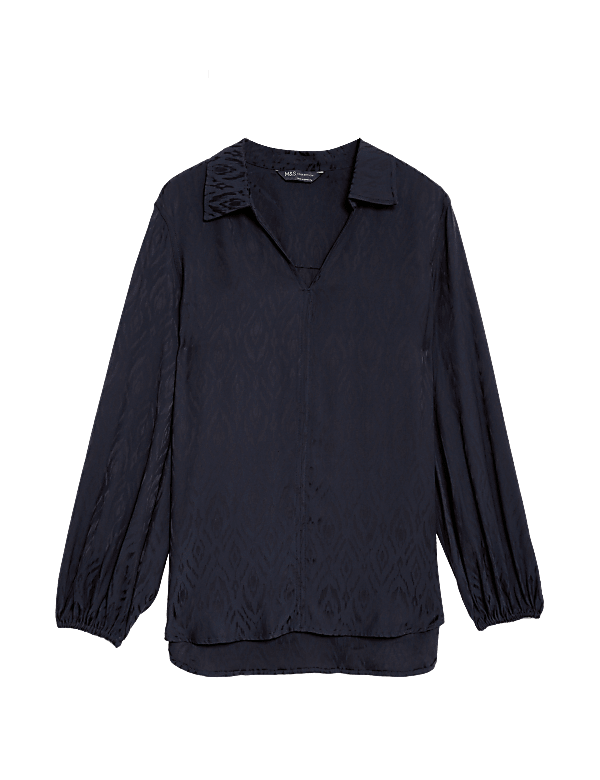 Jacquard Collared Relaxed Shirt