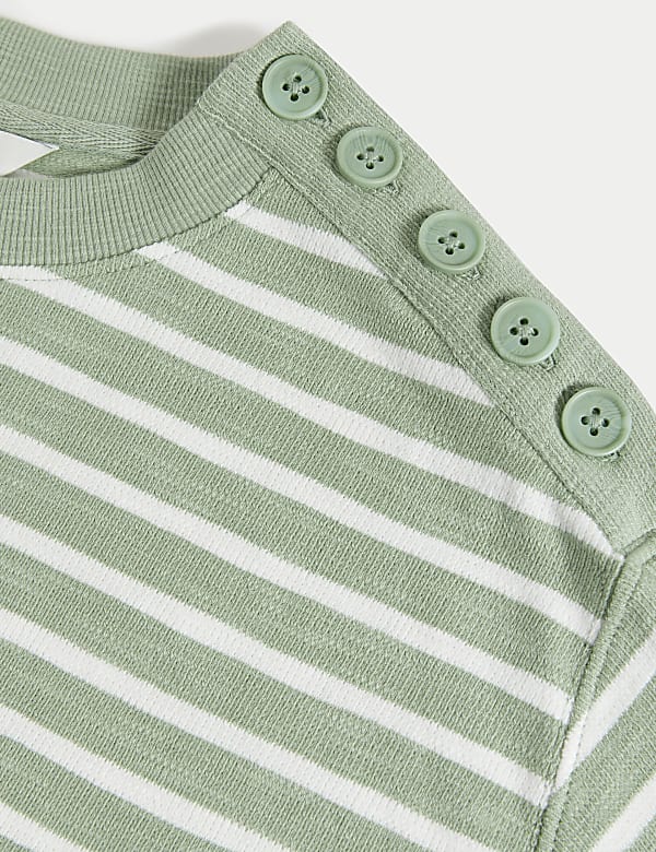 Cotton Rich Striped Crew Neck Sweatshirt