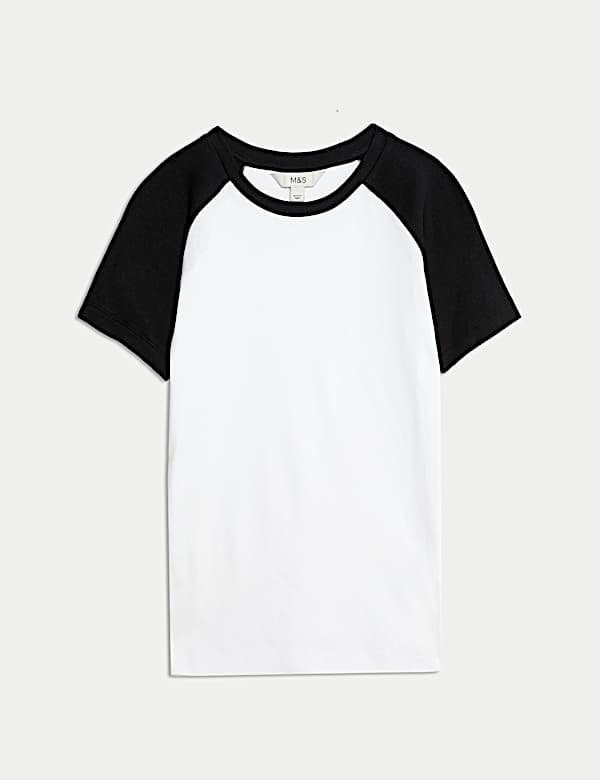 Pure Cotton Raglan Sleeve T-Shirt - ID