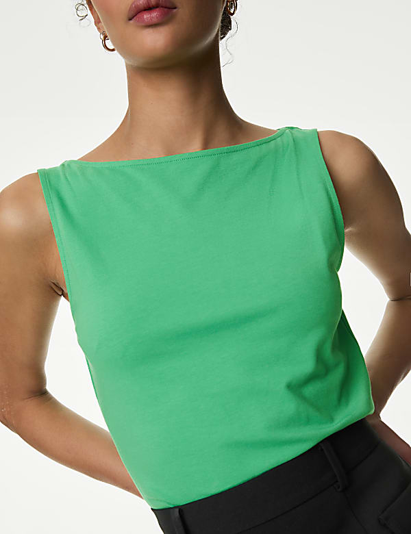 Camiseta de algodón con cuello barco - ES