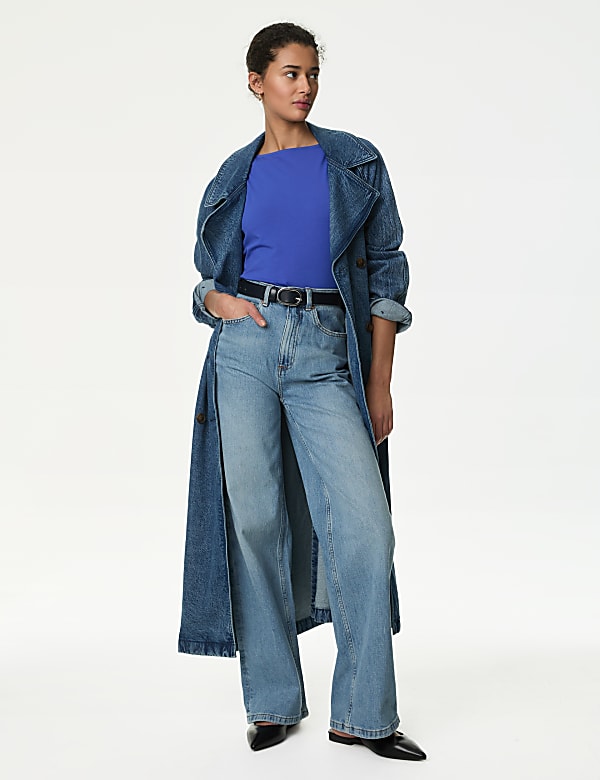 Maillot de corps en coton &agrave; col bateau - LU