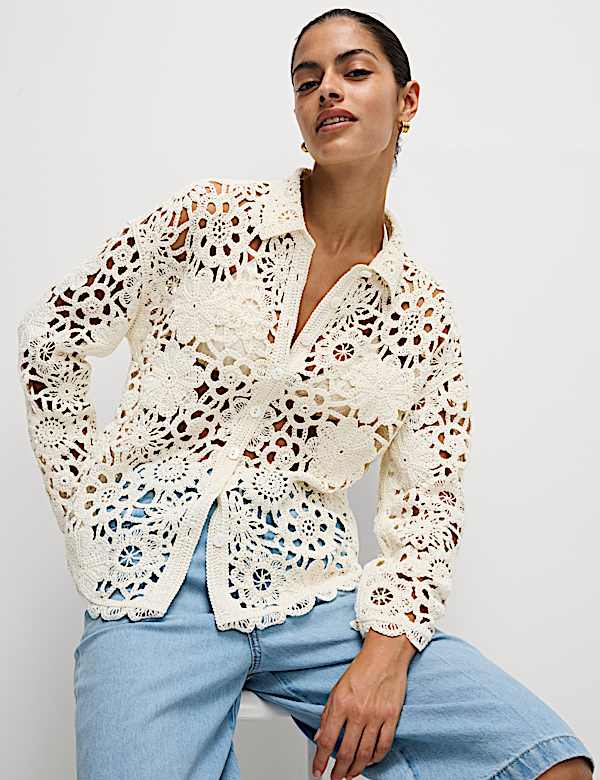 Crochet Collared Shirt - JP