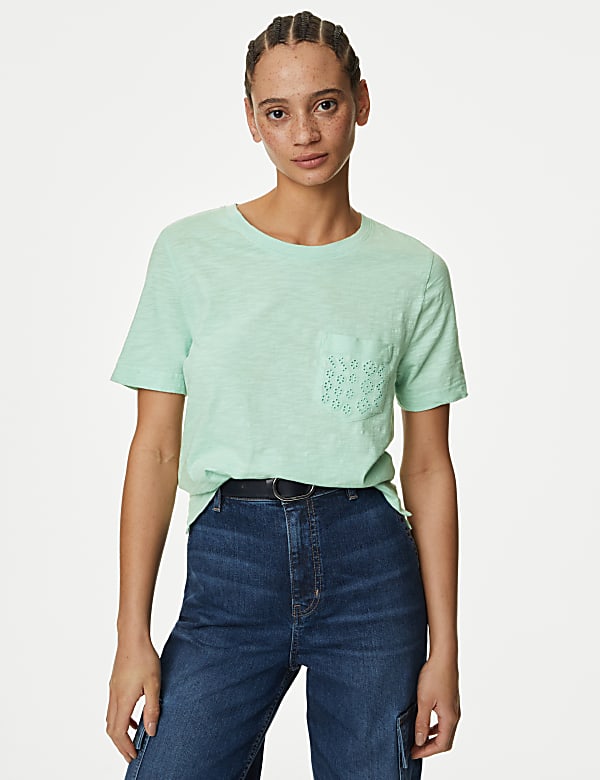Embroidered Pure Cotton T-Shirt