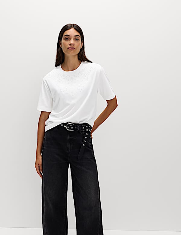 Pure Cotton Embellished 'Lucky' T-Shirt