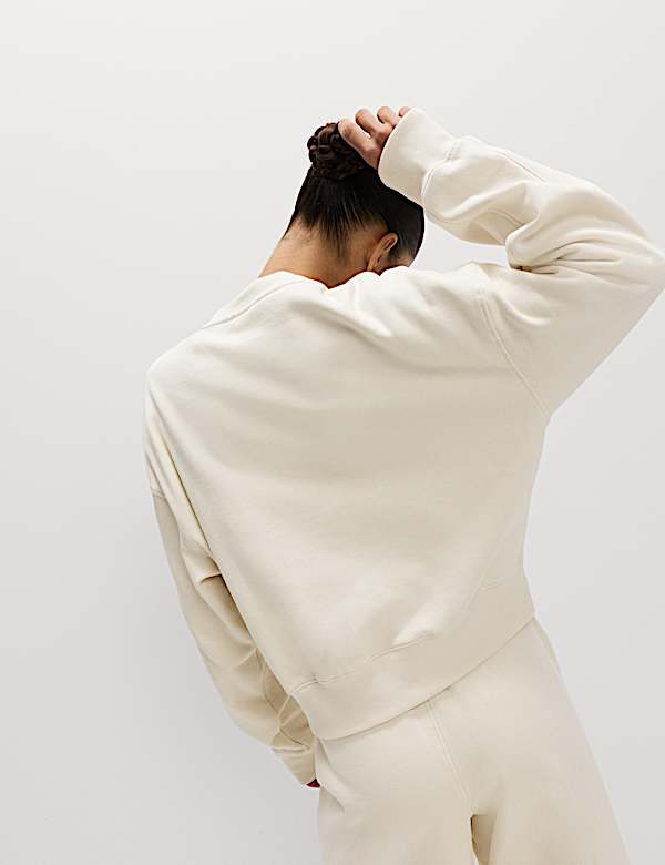 סווטשירט קרופ מכותנה טהורה בצביעת גרמנט - IL