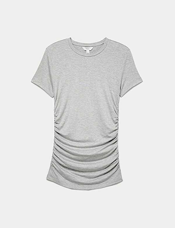 Top long à manches courtes volantées - FR