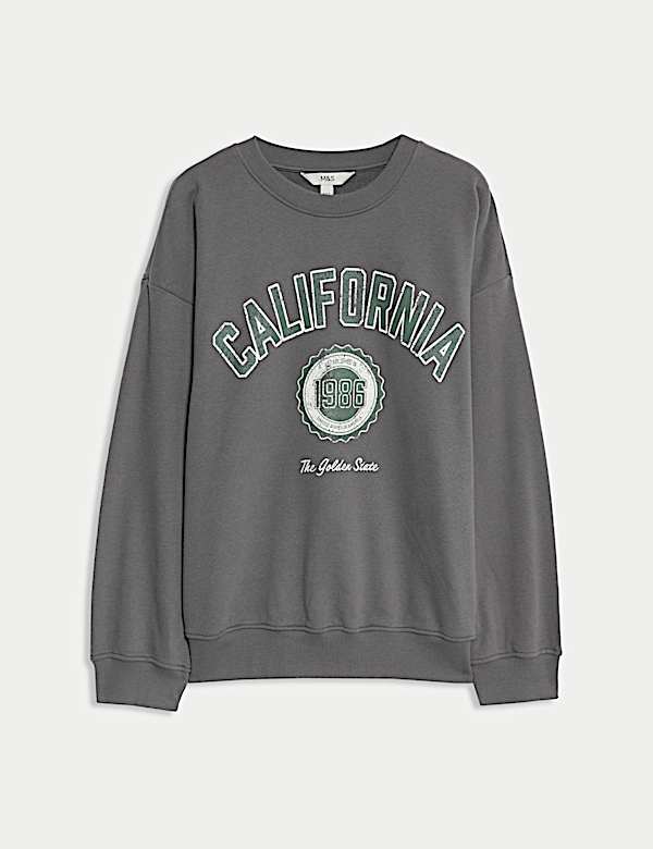 Cotton Rich California Slogan Sweatshirt - GR