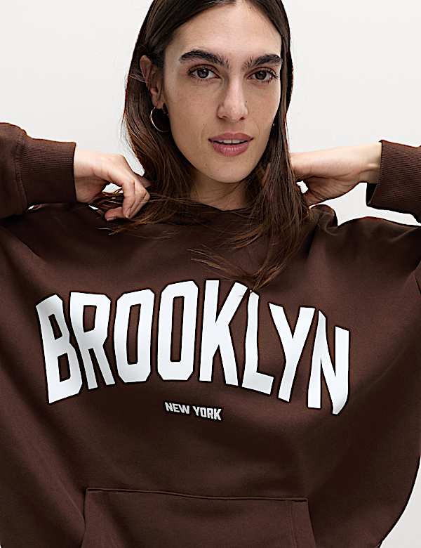 Cotton Rich Slogan Hoodie - AL