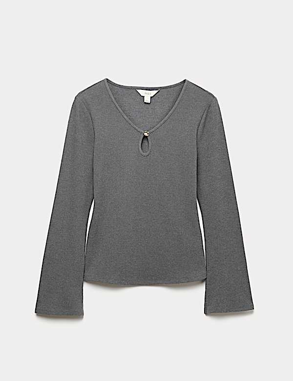 Keyhole Cosy Flute Sleeves Top