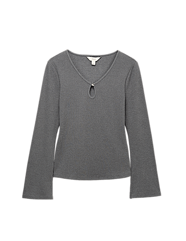 Keyhole Cosy Flute Sleeves Top