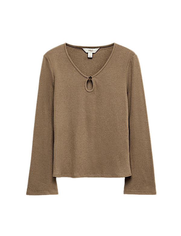 Keyhole Cosy Flute Sleeves Top
