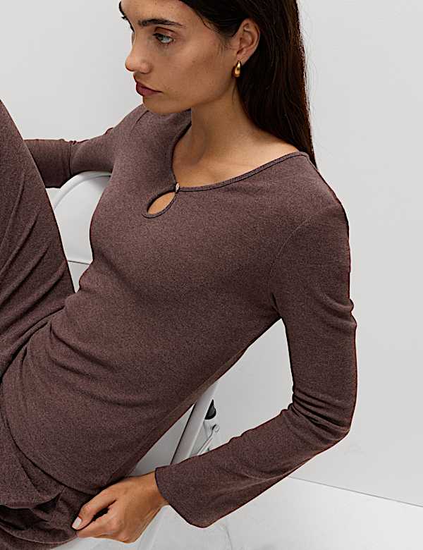 Keyhole Cosy Flute Sleeves Top