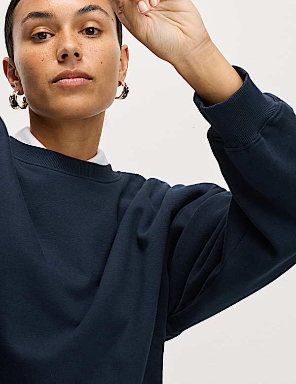 Sweatshirt Bahan Katun Kerah Bundar - ID