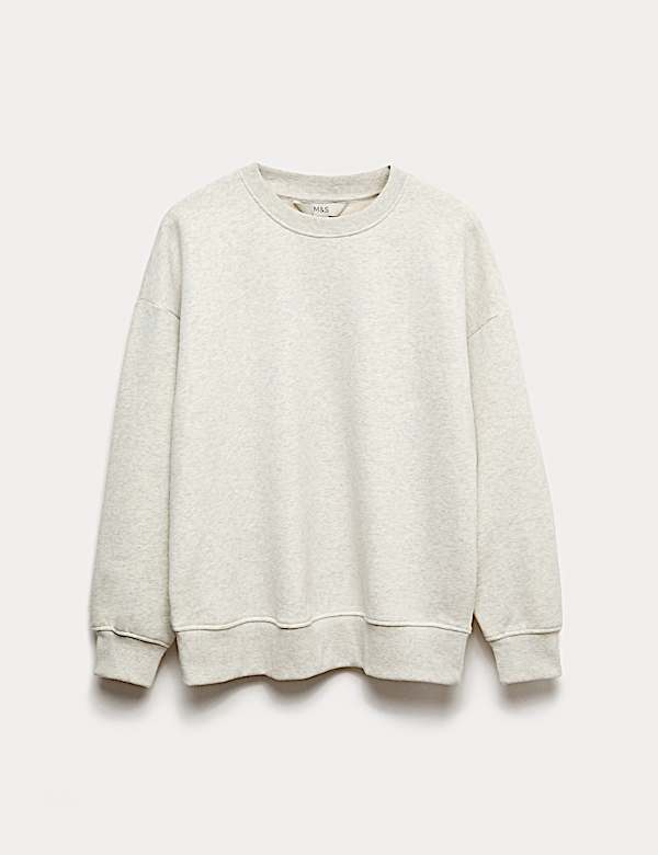 Cotton Rich Crew Neck Relaxed Sweatshirt - MX