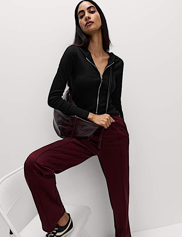 Cotton Rich Slim Fit Ribbed Hoodie - CA