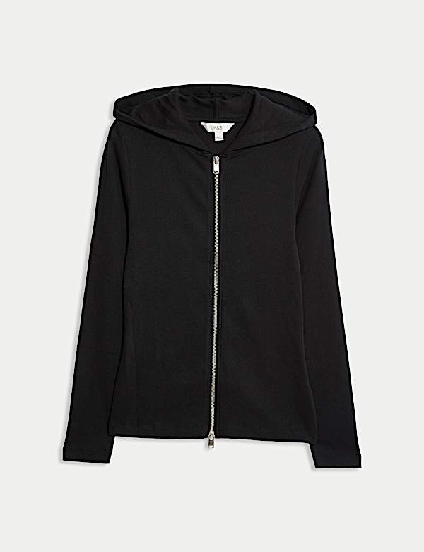 Cotton Rich Slim Fit Ribbed Hoodie - CA