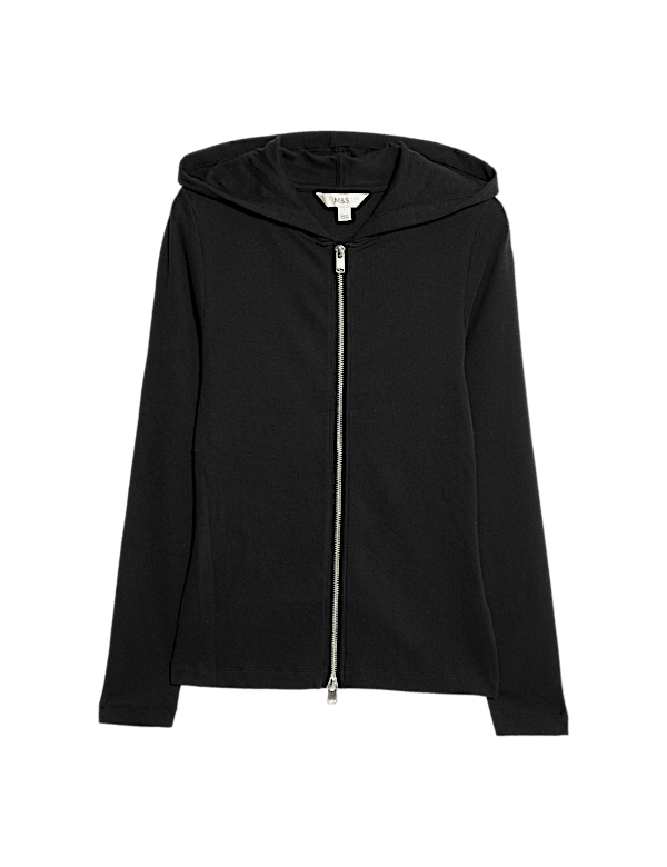 Cotton Rich Slim Fit Ribbed Hoodie
