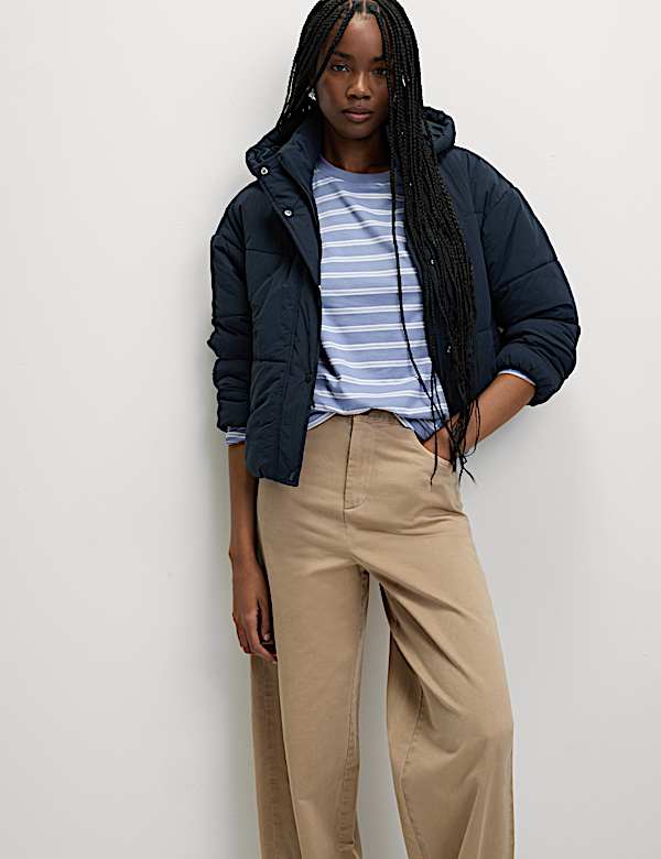 Pure Cotton Striped Crew Neck T-Shirt - RO