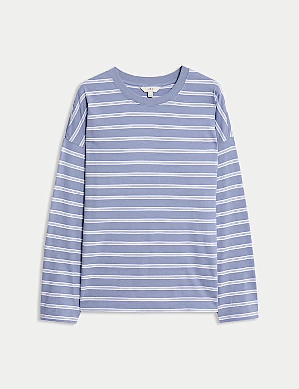 Pure Cotton Striped Crew Neck T-Shirt - RO