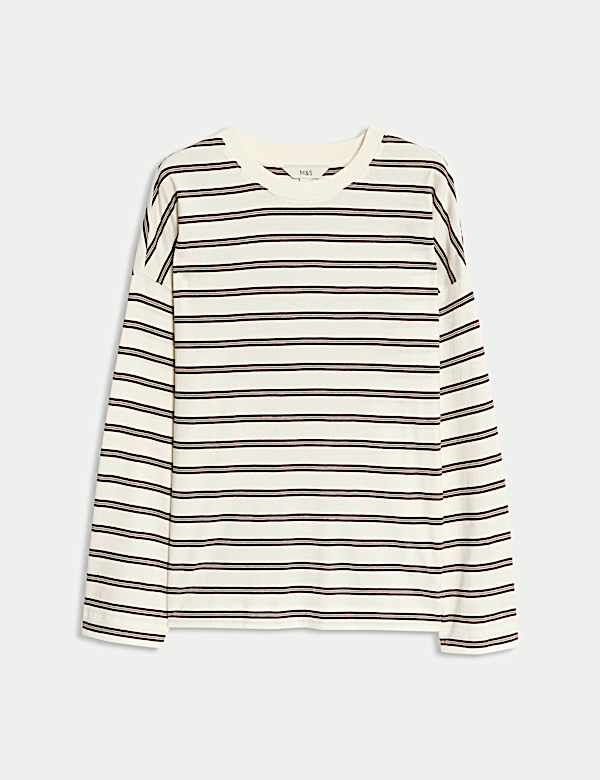 Pure Cotton Striped Crew Neck T-Shirt - PT