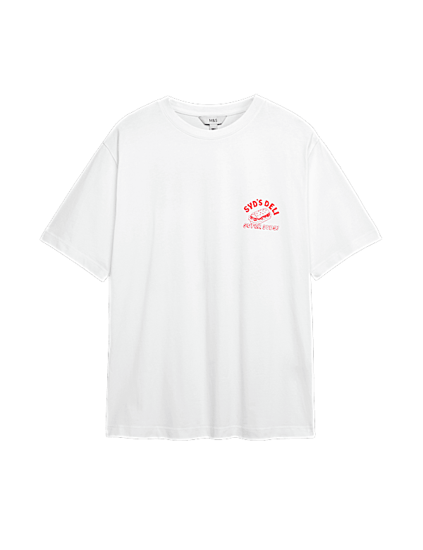 Pure Cotton Slogan Oversized T-Shirt