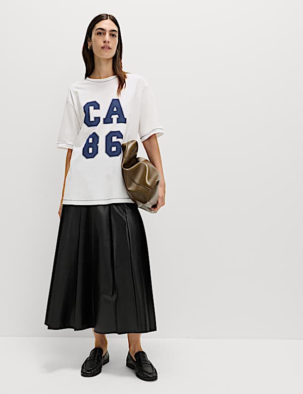Pure Cotton Slogan Oversized T-Shirt