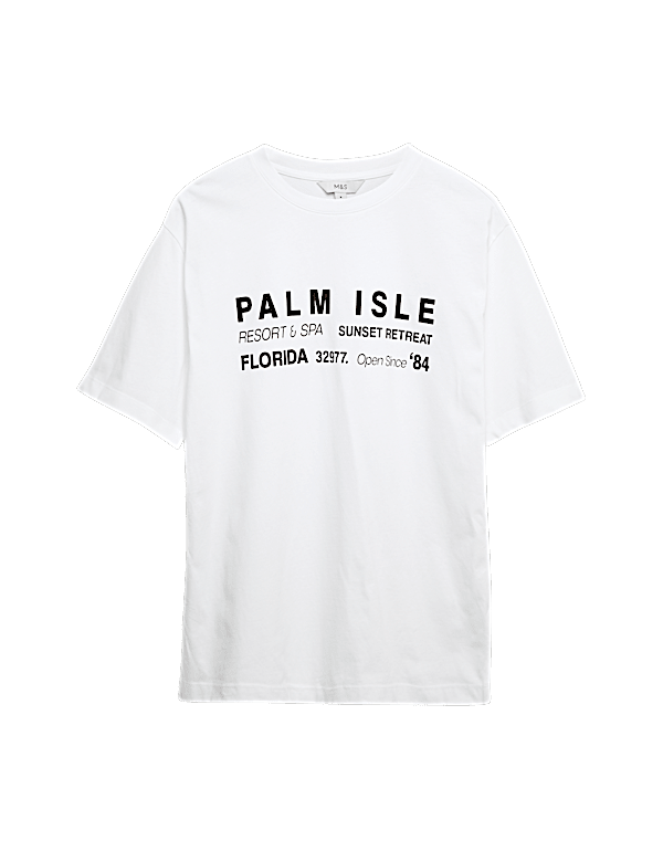 Pure Cotton Slogan Oversized T-Shirt