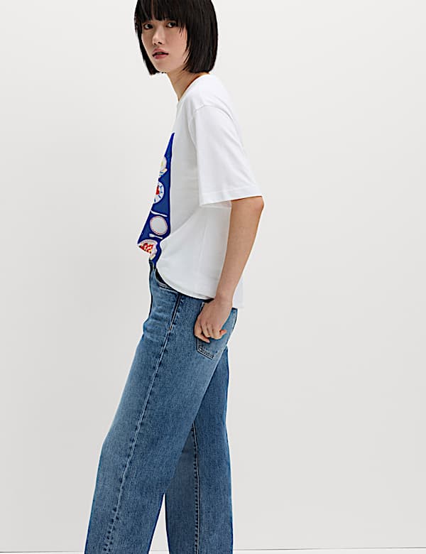 Pure Cotton Slogan Oversized T-Shirt - NO