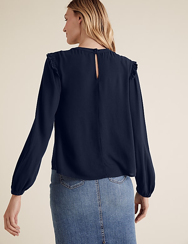 Pintuck Long Sleeve Blouse