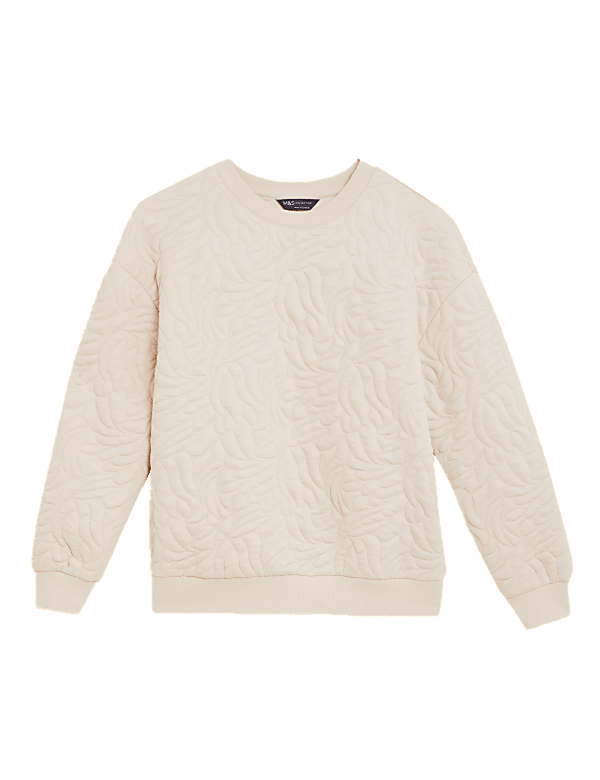 Quilted Long Sleeve Sweatshirt with Cotton