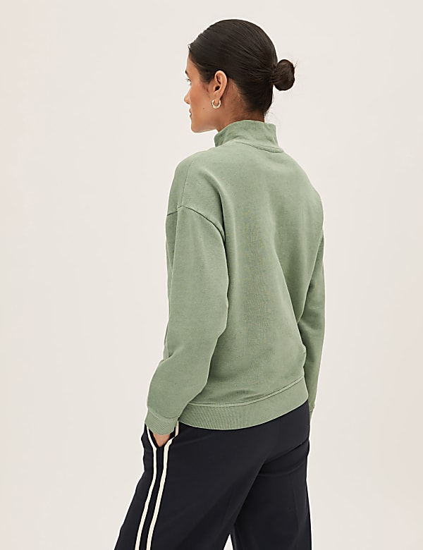 Pure Cotton Funnel Neck Sweatshirt