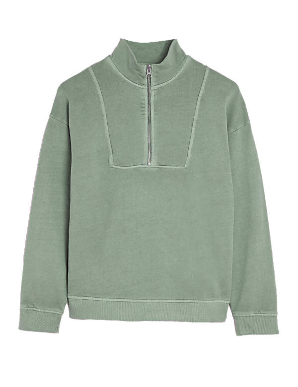 Pure Cotton Funnel Neck Sweatshirt