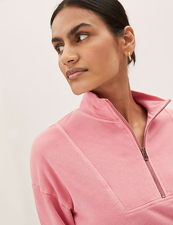 Pure Cotton Funnel Neck Sweatshirt
