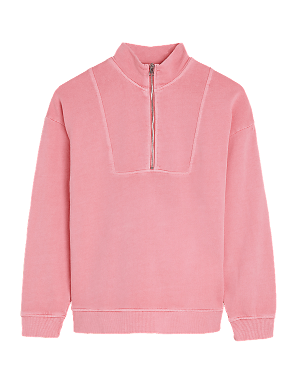 Pure Cotton Funnel Neck Sweatshirt