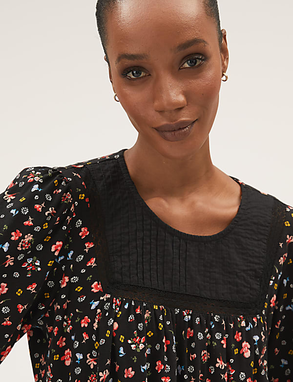 Pure Cotton Printed Long Sleeve Top