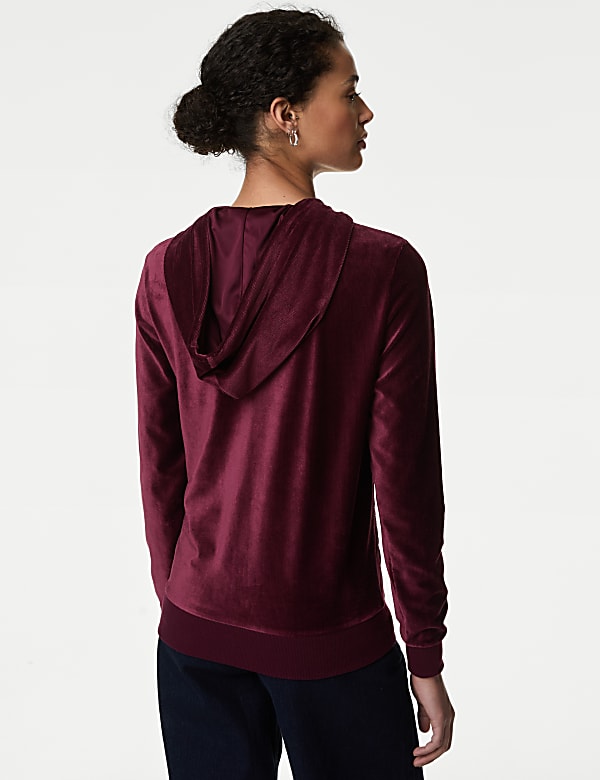 Velour Zip Up Hoodie