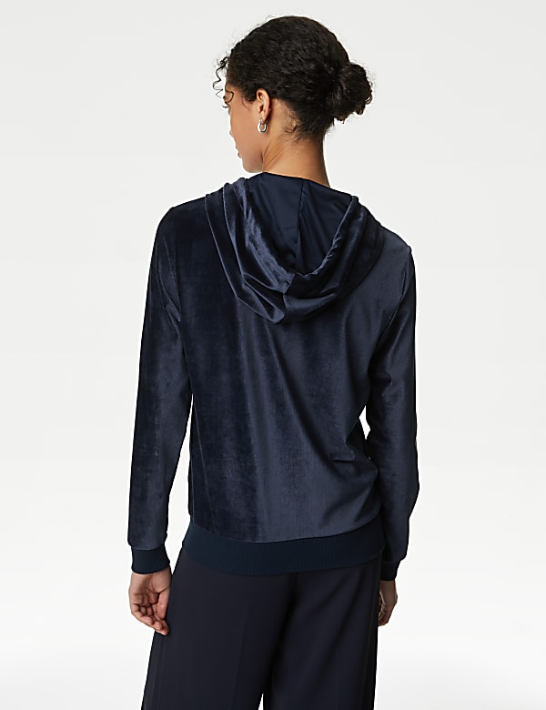 Velour Zip Up Hoodie