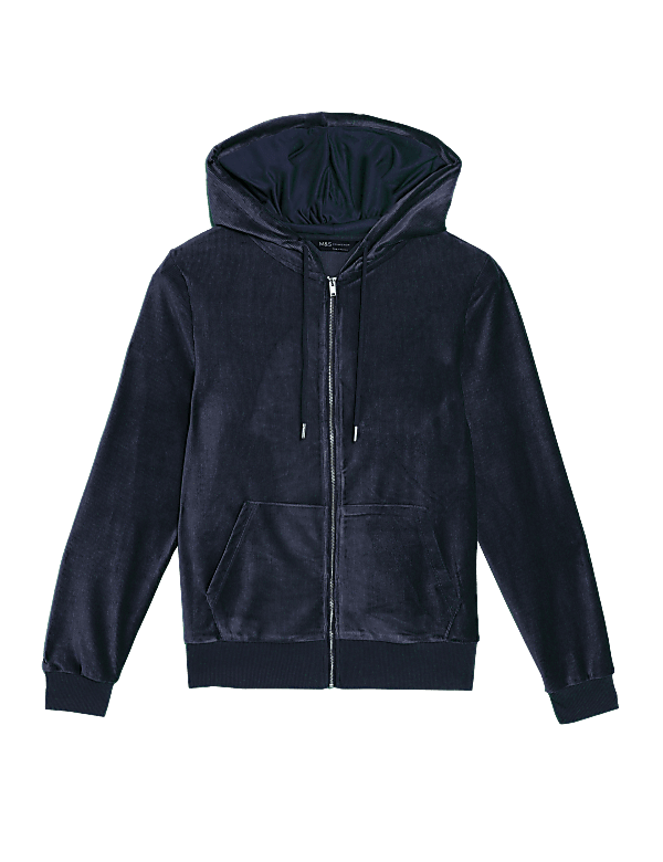 Velour Zip Up Hoodie