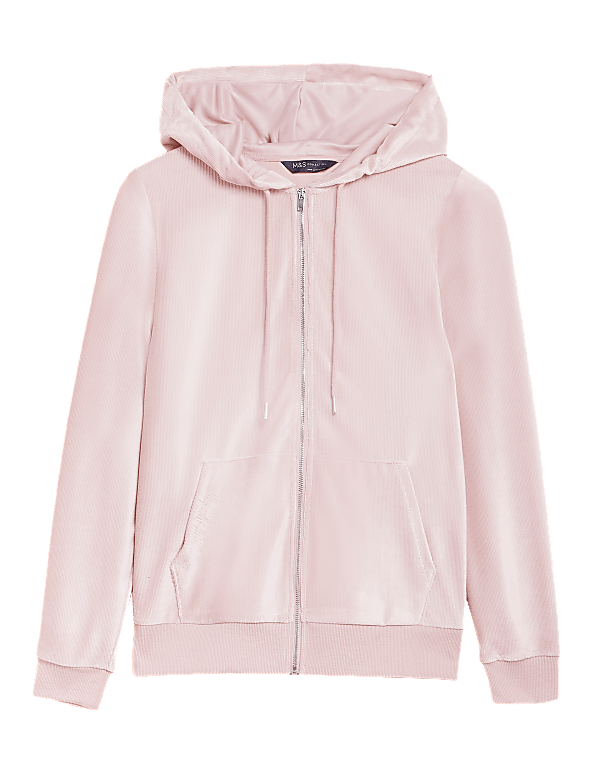 Velour Zip Up Hoodie